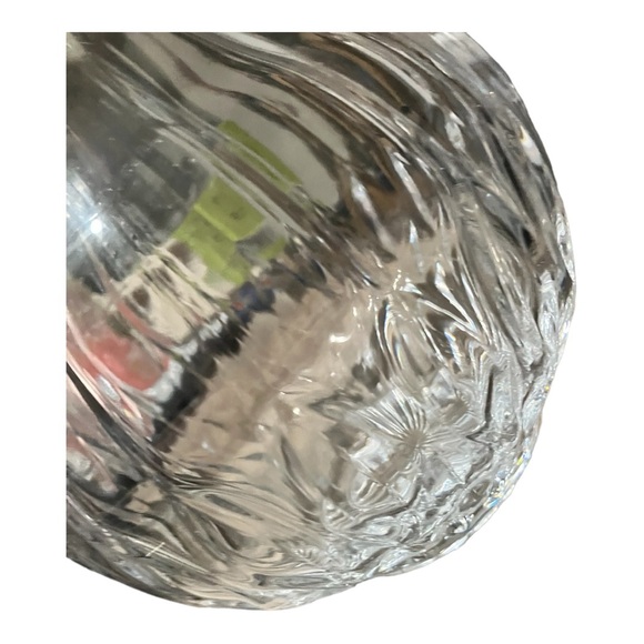 Heavy Lead Crystal Clear Glass Vase Diamond Pattern - Picture 8 of 10